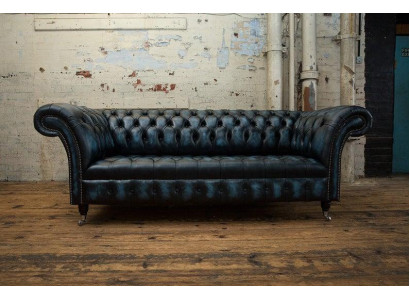 Ledersofa Sofa Couch Polster Garnitur 3 Sitzer Leder Sofas Couchen Chesterfield