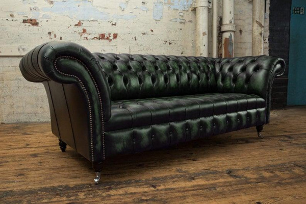 Ledersofa Sofa Couch Polster Garnitur 3 Sitzer Sofas Couchen Chesterfield Leder