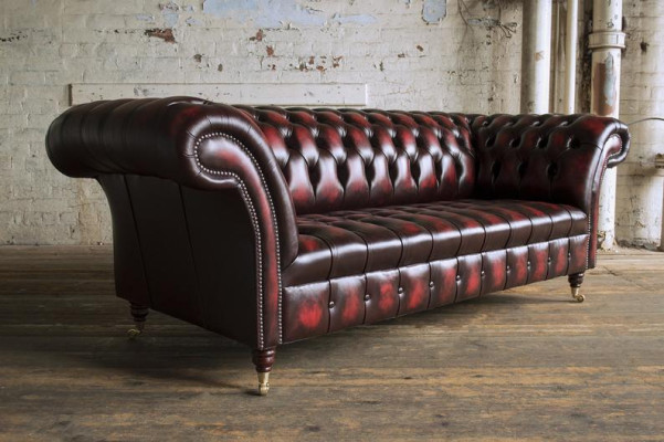 Ledersofa Sofa Couch Garnitur 3 Sitzer Sofas Couchen Chesterfield Leder Polster