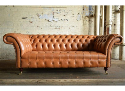 Ledersofa Sofa Couch 3 Sitzer Sofas Couchen Chesterfield Leder Polster Garnitur