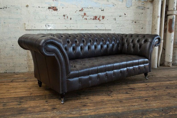 3 Sitzer Chesterfield Polster Sofas Design Luxus Couch Sofa Leder Couchen XXL