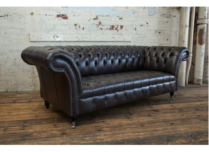 3 Sitzer Chesterfield Polster Sofas Design Luxus Couch Sofa Leder Couchen XXL