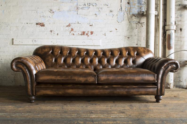 Ledersofa Sofa Couch Garnitur  Sofas Couchen Chesterfield Leder Polster 3 Sitzer