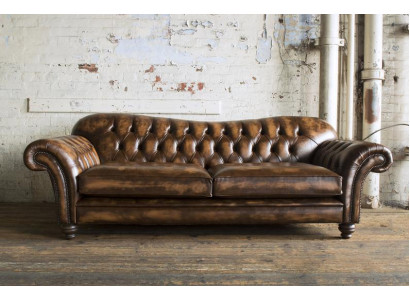 Ledersofa Sofa Couch Garnitur  Sofas Couchen Chesterfield Leder Polster 3 Sitzer