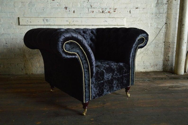 Design Sofa Sessel Couch Polster Luxus 1 Sitzer Textil Chesterfield Samt Sofas
