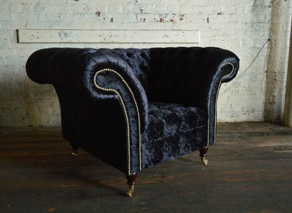 Design Sofa Sessel Couch Polster Luxus 1 Sitzer Textil Chesterfield Samt Sofas