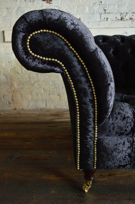 Design Sofa Sessel Couch Polster Luxus 1 Sitzer Textil Chesterfield Samt Sofas