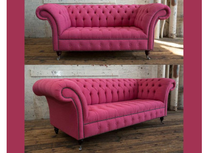 3+2 Sofagarnitur Chesterfield Textil Stoff Sofa Couchen Polster Set Garnituren