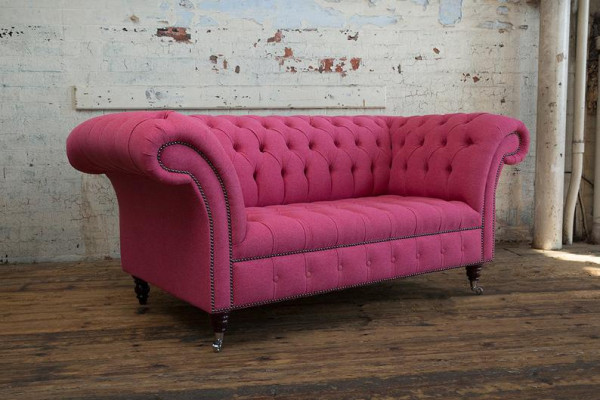 3+2 Sofagarnitur Chesterfield Textil Stoff Sofa Couchen Polster Set Garnituren