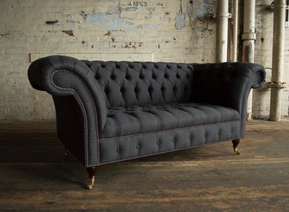 Design Luxus Sofa 2 Sitzer Couch Polster Klassische Textil  Sofas Chesterfield