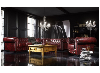 Design Klassik Chesterfield Sofagarnitur Sofa Couch Polster Sitz Garnitur 3+2+1