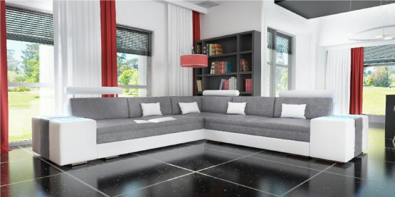 Wohnlandschaft Sofa Couch Eck Polster Stoff Textil Leder Garnitur Couchen Sofas