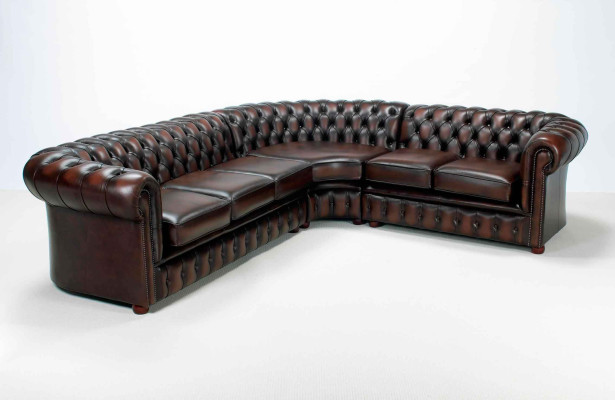 Ledersofa Chesterfield Ecksofa Wohnlandschaft Eckgarnitur Sofa Couch Eckcouch