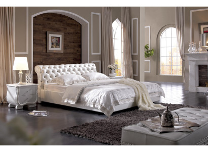 Polsterbett Bett Ehebett Lederbett Designerbett Doppelbett Bettgestell S-9209