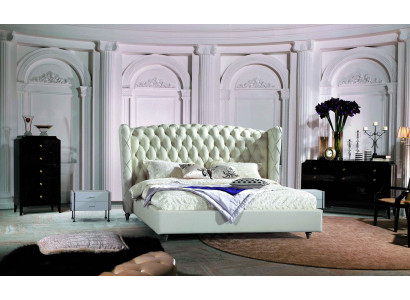 Polsterbett Bett Ehebett Lederbett Designerbett Doppelbett Bettgestell S-9231