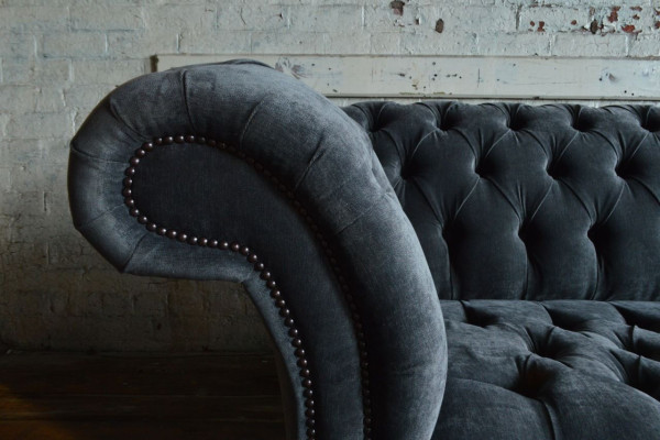 XXL Big Sofa Couch Chesterfield 245cm Polster Sofas 4 Sitzer Leder Textil  #G1
