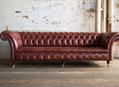 XXL Big Sofa Couch Chesterfield 245cm Polster Sofas 4 Sitzer Leder Textil  #315