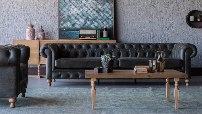 XXL Big Sofa Couch Chesterfield 245cm Polster Sofas 4 Sitzer Leder Textil  #317