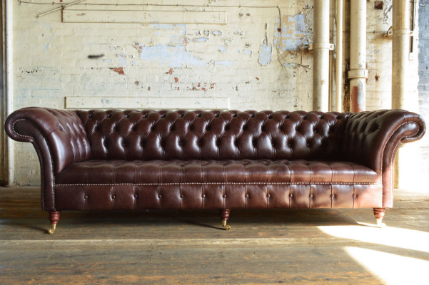 XXL Big Sofa Couch Chesterfield 245cm Polster Sofas 4 Sitzer Leder Textil  #322