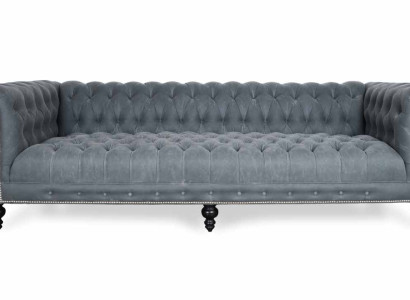 XXL Big Sofa Couch Chesterfield 240cm Polster Sofas 4 Sitzer Leder Textil  #267