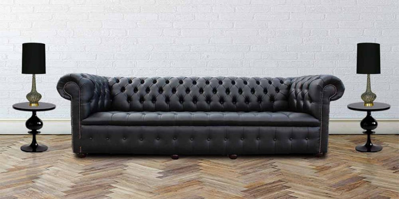 XXL Big Sofa Couch Chesterfield 245cm Polster Sofas 4 Sitzer Leder Textil  #210