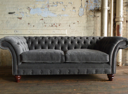 Design Sofa Chesterfield Luxus Klass Couch Polster Garnitur Leder Textil  1069