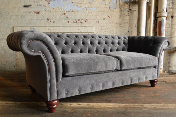 Design Sofa Chesterfield Luxus Klass Couch Polster Garnitur Leder Textil  1069