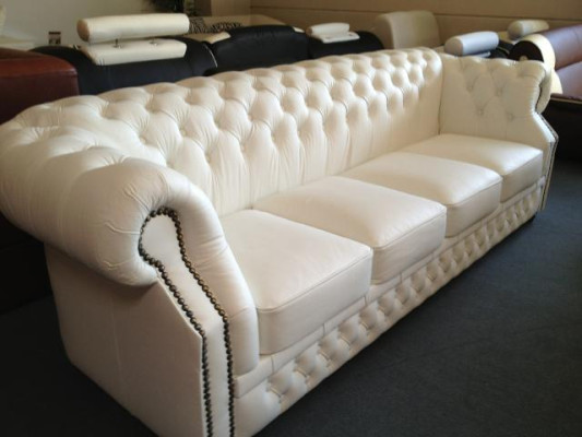 LEDERSOFA CHESTERFIELD 4-SITZER ENGLAND SOFA LEDER GARNITUR NEU DESIGN