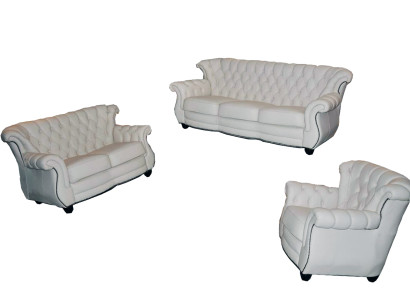 Ledersofa Sofagarnitur 3+2+1 Couch Sofa Polster Englische Stil Möbel klassisch