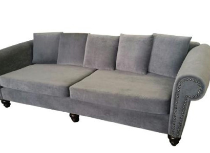 XXL BIG Sofa Couch Chesterfield Polster Leder Textil Stoff Garnitur 250cm