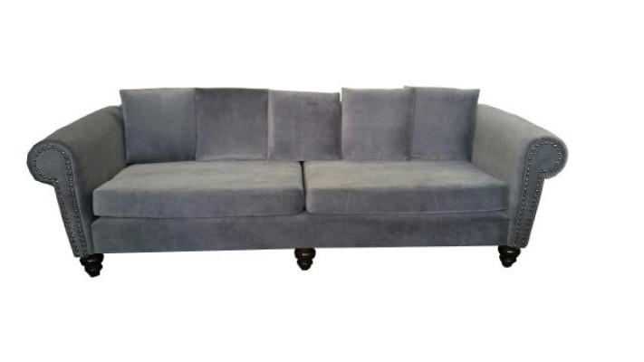 XXL BIG Sofa Couch Chesterfield Polster Leder Textil Stoff Garnitur 250cm