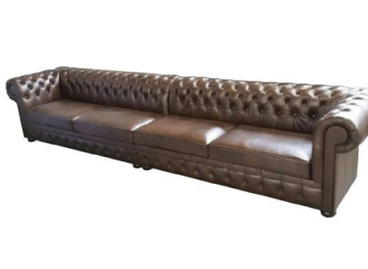 XXL Chesterfield Sofa 430cm für 7 Personen Couch Polster Garnitur Leder Textil