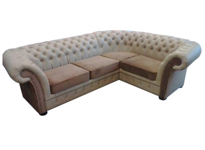 Ecksofa Textilsofa Couch Polster Eckgarnitur Eckcouch Chesterfield Stoff Leder