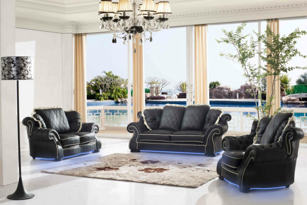 Polster Sofas Leder Sitz  XXL Big 3 Sitzer Sofa Couch Design Couchen