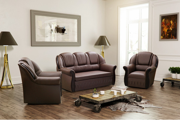 Sofagarnitur Couch Sofa Polster Sitz Sofas Couchen 3+1+1 Schlafsofa Bettkasten