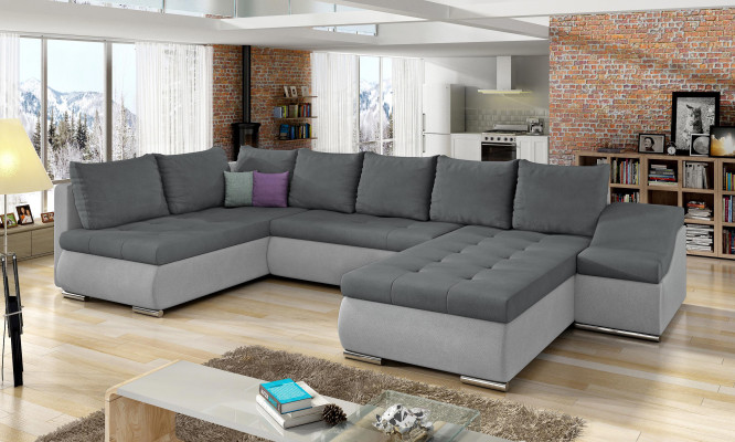 XXL Big Wohnlandschaft Couch Polster Ecksofa Sofa Couchen Sofas Textil Garnitur