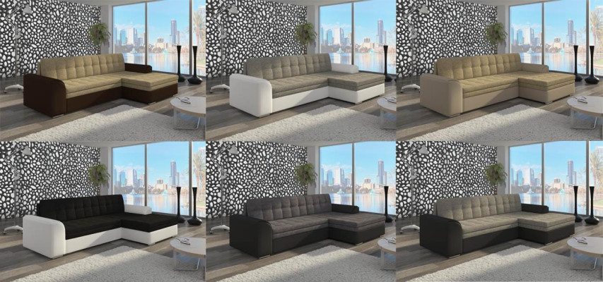 Sofa Ecksofa Schlafsofa Bettfunktion Couch Leder Textil Polster Sofas Neu 7330