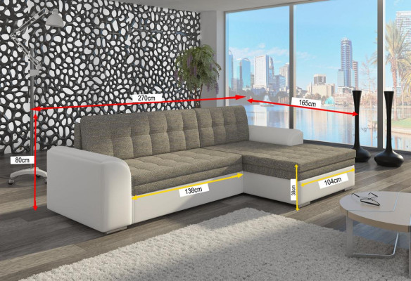 Sofa Ecksofa Schlafsofa Bettfunktion Couch Leder Textil Polster Sofas Neu 7330