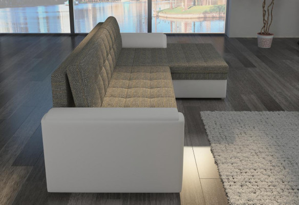 Sofa Ecksofa Schlafsofa Bettfunktion Couch Leder Textil Polster Sofas Neu 7330