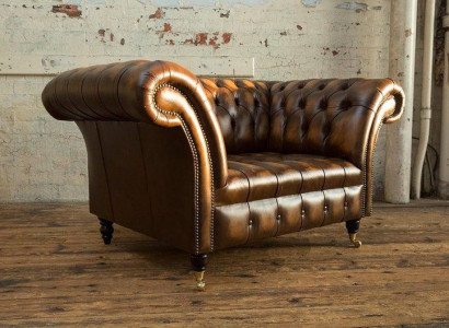 Chesterfield Leder Sofa 1 Sitzer Sofa Polster Sofas Design Luxus Couch Sofas Neu