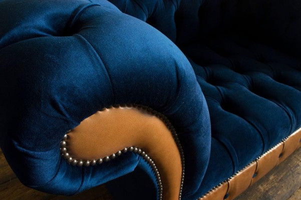 Chesterfield Textil Polster  Sessel 1 Sitzer Sofas Design Luxus Stoffsofas