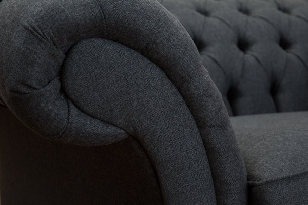 Chesterfield Sessel Fernseh Couch 1 Sitzer Sofa Textil Stoff Couchen Polster #2
