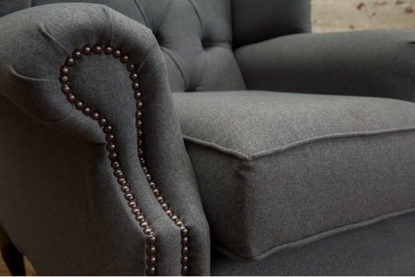 Chesterfield Design Luxus Stoffsofas Textil  Ohrensessel 1 Sitzer Sofa Polster