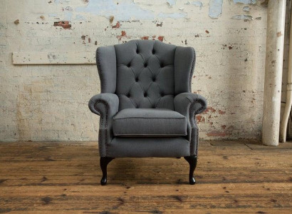 Chesterfield Design Luxus Stoffsofas Textil  Ohrensessel 1 Sitzer Sofa Polster