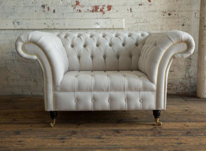Chesterfield Design Sofa Sessel Couch Polster Luxus Textil Couchen 1 Sitzer #112