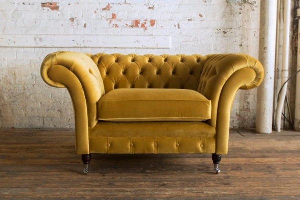 Sitz Polster Klassische Sofa Chesterfield 1 Sitzer der Premium Fernseh Sessel