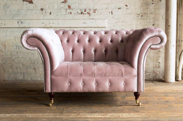 Chesterfield Design Sofa Sessel Couch Polster Luxus Textil Couchen 1 Sitzer #133
