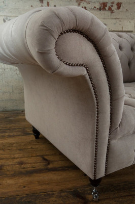 Chesterfield Big Textil Design Wohnzimmer Couch Sofa Polster 1 Sitz Leder #146