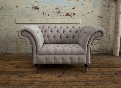 Chesterfield Big Textil Design Wohnzimmer Couch Sofa Polster 1 Sitz Leder #146
