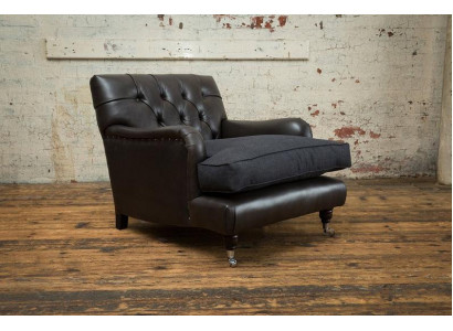 Lounge Club Sofa Sessel Couch Stuhl Fernseh Relax Leder Chesterfield Polster